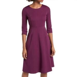 Boden Magenta Clerkenwell Ponte 3/4 Sleeve Mini Dress Size US 2